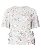 Dorothy Perkins Petite Silver And Grey Blossom Print Top