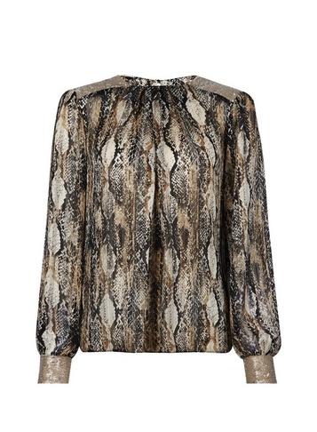Dorothy Perkins Multi Coloured Snake Print Sequin Top