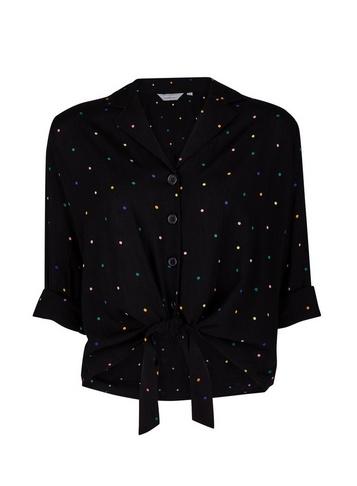 Dorothy Perkins Black Spot Print Crinkle Shirt