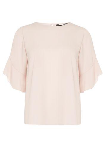 Dorothy Perkins Blush Ruffle Sleeve Top