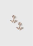 Dorothy Perkins Rose Gold Rhinestone Front And Back Earrings