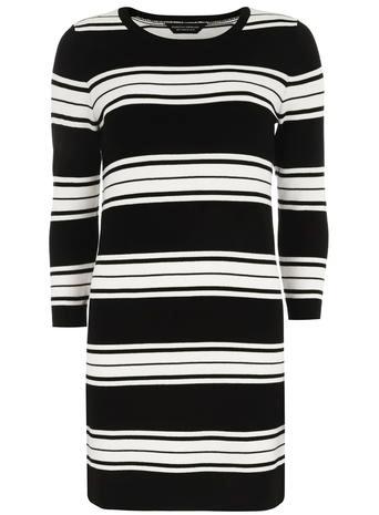 Dorothy Perkins Black And White Knitted Stripe Tunic