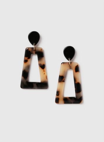 Dorothy Perkins Multi Coloured Triangle Tortoise Shell Resin Earrings