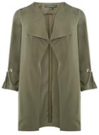 Dorothy Perkins Khaki Eyelet Tie Sleeve Duster Coat