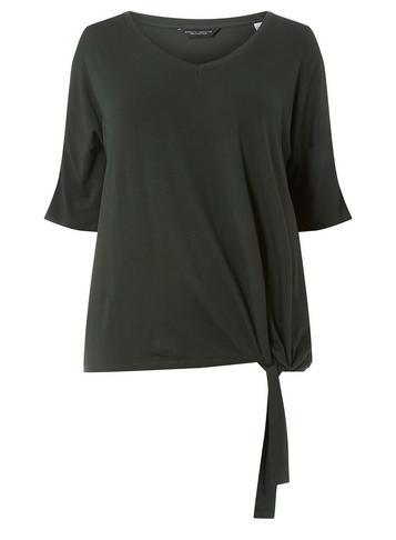 Dorothy Perkins *dp Curve Green Knot Front Top