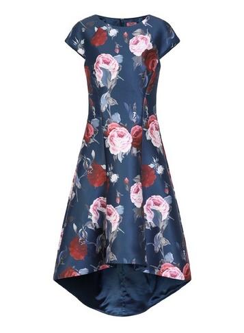 *chi Chi London Floral Printed Dip Hem Dress