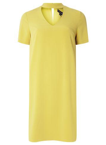 Dorothy Perkins Lime Choker Neck Shift Dress
