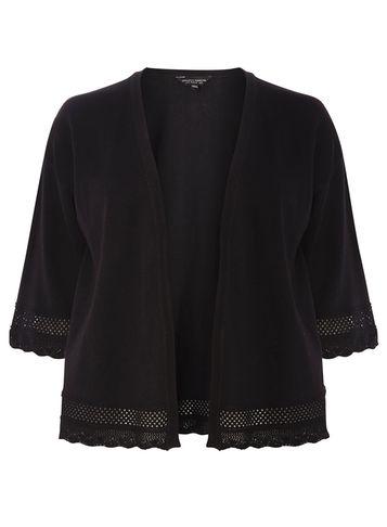 Dorothy Perkins Dp Curve Crochet Hem Cardigan