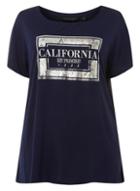Dorothy Perkins *dp Curve Navy 'california' Motif T-shirt