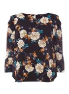 Dorothy Perkins Dp Curve Navy Mutton Sleeve Top