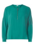 Dorothy Perkins *noisy May Green Zip Front Top