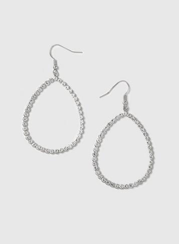 Dorothy Perkins Silver Rhinestone Pear Drop Earrings