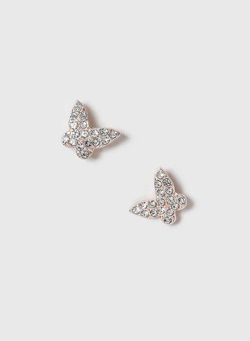 Dorothy Perkins Rhinestone Butterfly Studs