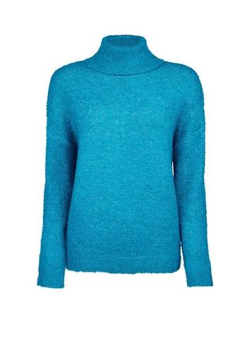 Dorothy Perkins Petite Blue Spandex Roll Neck Jumper
