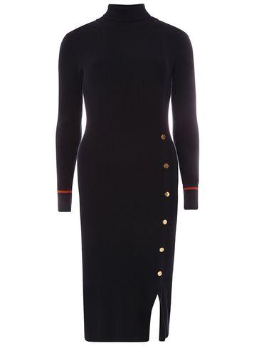 Dorothy Perkins *vila Navy Button Knitted Dress