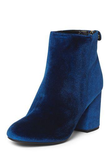 Dorothy Perkins Blue 'mariah' Velvet Ankle Boots