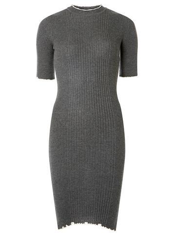 Dorothy Perkins Charcoal Lettuce Knitted Dress