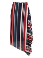 Dorothy Perkins *izabel London Multi Colour Striped Asymmetric Skirt
