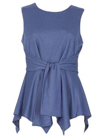 Dorothy Perkins *izabel London Blue Tie Detail Drape Top