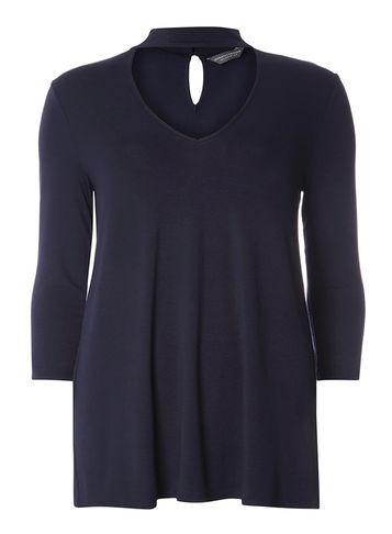 Dorothy Perkins Navy Choker Top