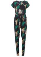 Dorothy Perkins *tall Navy Tropical Print Jumpsuit