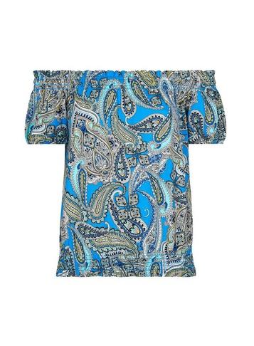 Dorothy Perkins Blue Paisley Print Bardot Top