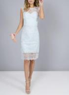 Dorothy Perkins *chi Chi London Blue Crochet Bodycon Dress