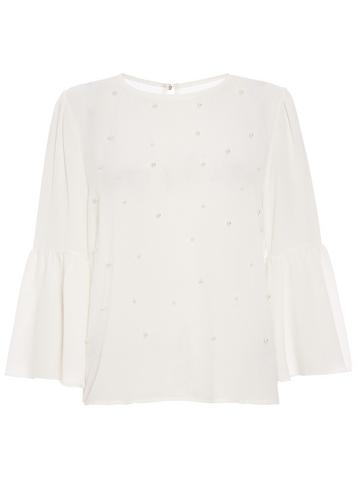 Dorothy Perkins *quiz Cream Crepe Pearl Top