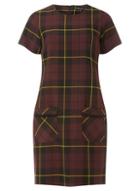 Dorothy Perkins Wine And Yellow Check Shift Dress