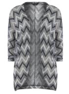 Dorothy Perkins Navy And Ivory Chevron Cardigan