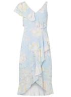 Dorothy Perkins Petite Blue Asymmetric Midi Skater Dress
