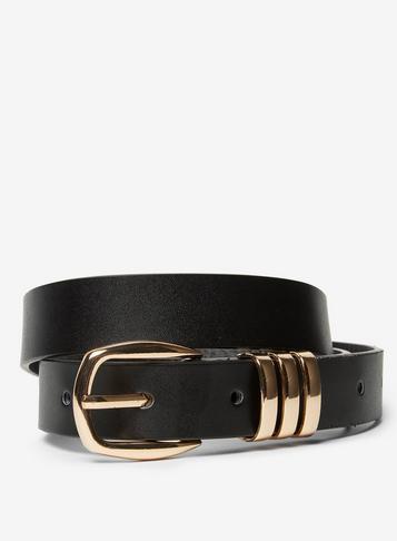 Dorothy Perkins Black Triple Keeper Belt