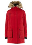 Dorothy Perkins Petite Red Padded Technical Parka Coat