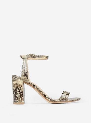Dorothy Perkins Wide Fit Multi Coloured Snake Print 'shimmer' Heeled Sandals