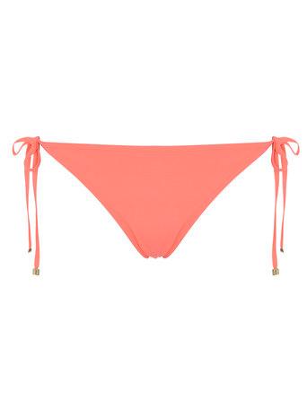 Dorothy Perkins Coral Plain Tie Side Bikini Bottoms