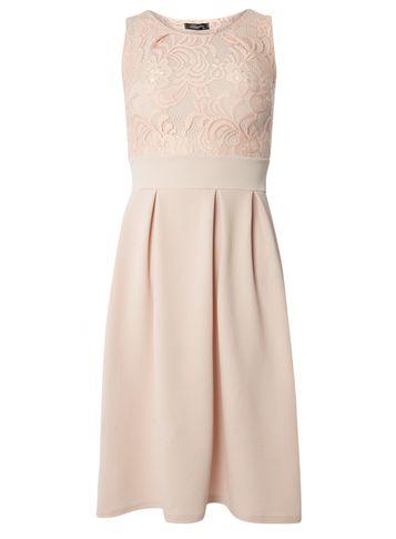 Dorothy Perkins *feverfish Peach Lace Contrast Dress