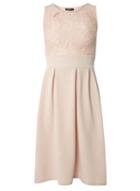 Dorothy Perkins *feverfish Peach Lace Contrast Dress