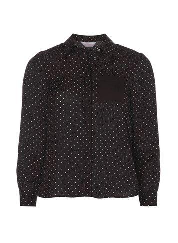 Dorothy Perkins Petite Black Spot Long Sleeve Shirt