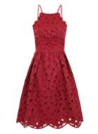Dorothy Perkins *chi Chi London Red Laser Cut Midi Dress