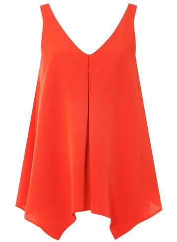 Dorothy Perkins Red Hanky Hem Sleeveless Top