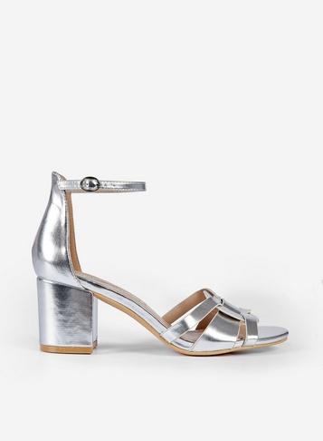 Dorothy Perkins Silver Sloane Heeled Sandals