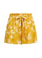 Dorothy Perkins *dp Curve Yellow Tropical Print Tie Waist Shorts