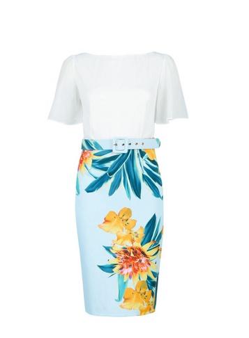 *showcase Multi Colour Tropical Floral Print 'everly' Dress