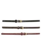 Dorothy Perkins 3pp Croc Textured Skinny Belts