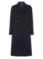 Dorothy Perkins Navy Double Breasted Button Crombie Coat