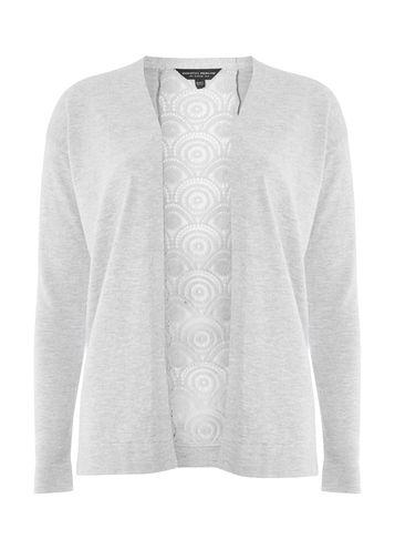 Dorothy Perkins Grey Lace Panel Back Cardigan