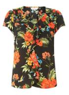 Dorothy Perkins *billie & Blossom Black Floral Ruffle Blouse