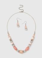 Dorothy Perkins Pink Earring And Necklace Set