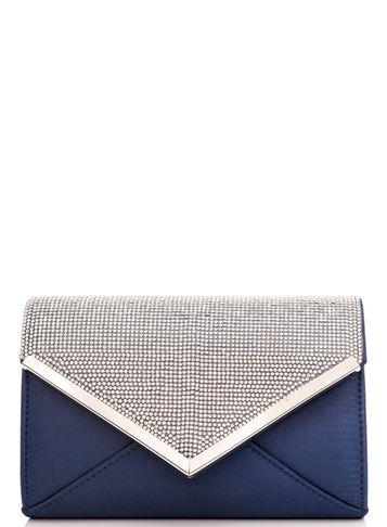 Dorothy Perkins *quiz Navy Diamante Clutch Bag