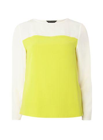 Dorothy Perkins Lime Colourblock Top